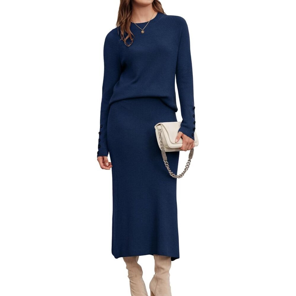 Womens Wool Blend Sweater 2 Piece Set Winter Business Dressy Casual Outfits